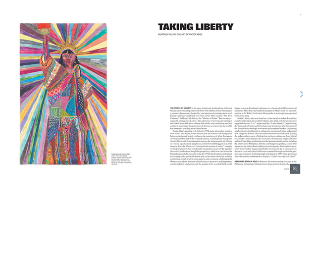 Artforum article example on desktop monitor