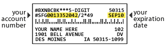 Your account number is located just above the barcode on the second line of the label of your magazine. The account number is on the left and the expiration date is on the right.
