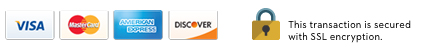 Visa, Mastercard, American Express, and Discover. This transaction is secured with SSL encryption.
